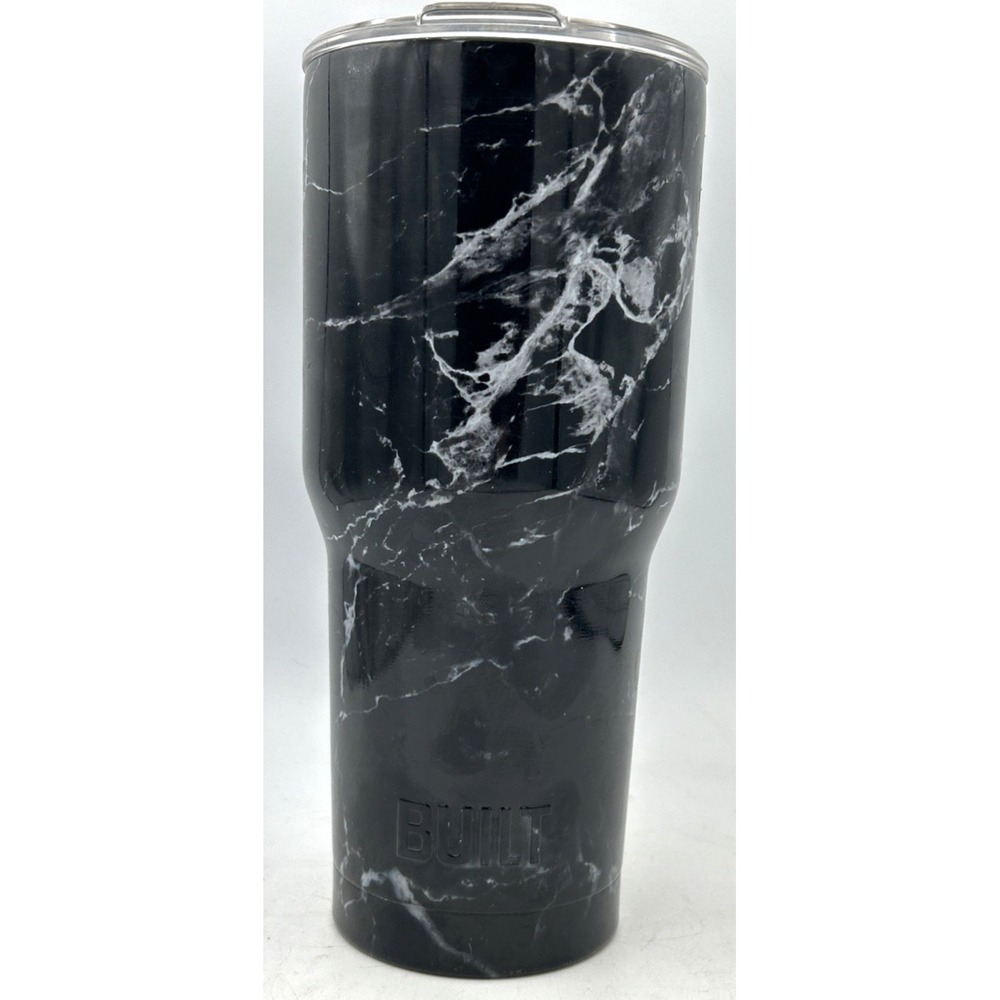 Built Double Walled Stainless Steel Tumbler, 32 ounce Black Marble